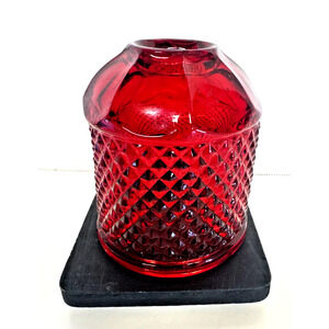 Vintage Viking Glass Ruby RED Diamond Point Fairy Light TOP PORTION only 1960's